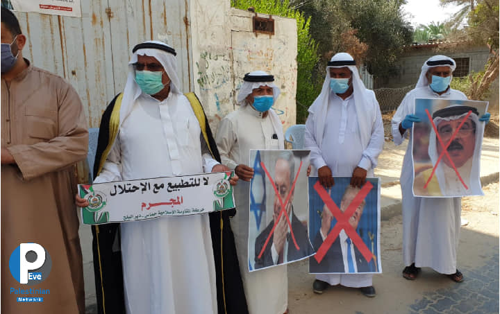 protest tegen normalisatie met golfstaten met dank aan Palestinian Eve Network